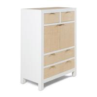 A Contemporary Raffia and White-Painted Dresser