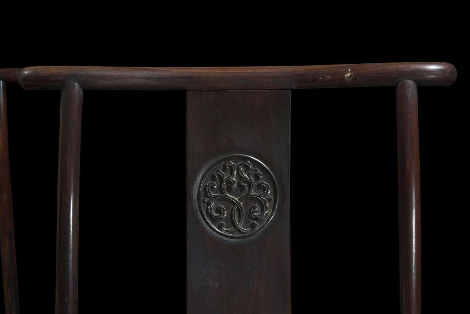 A set of four Chinese hardwood side chairs 硬木椅子一组四件 Late 19th/20th century ???????????