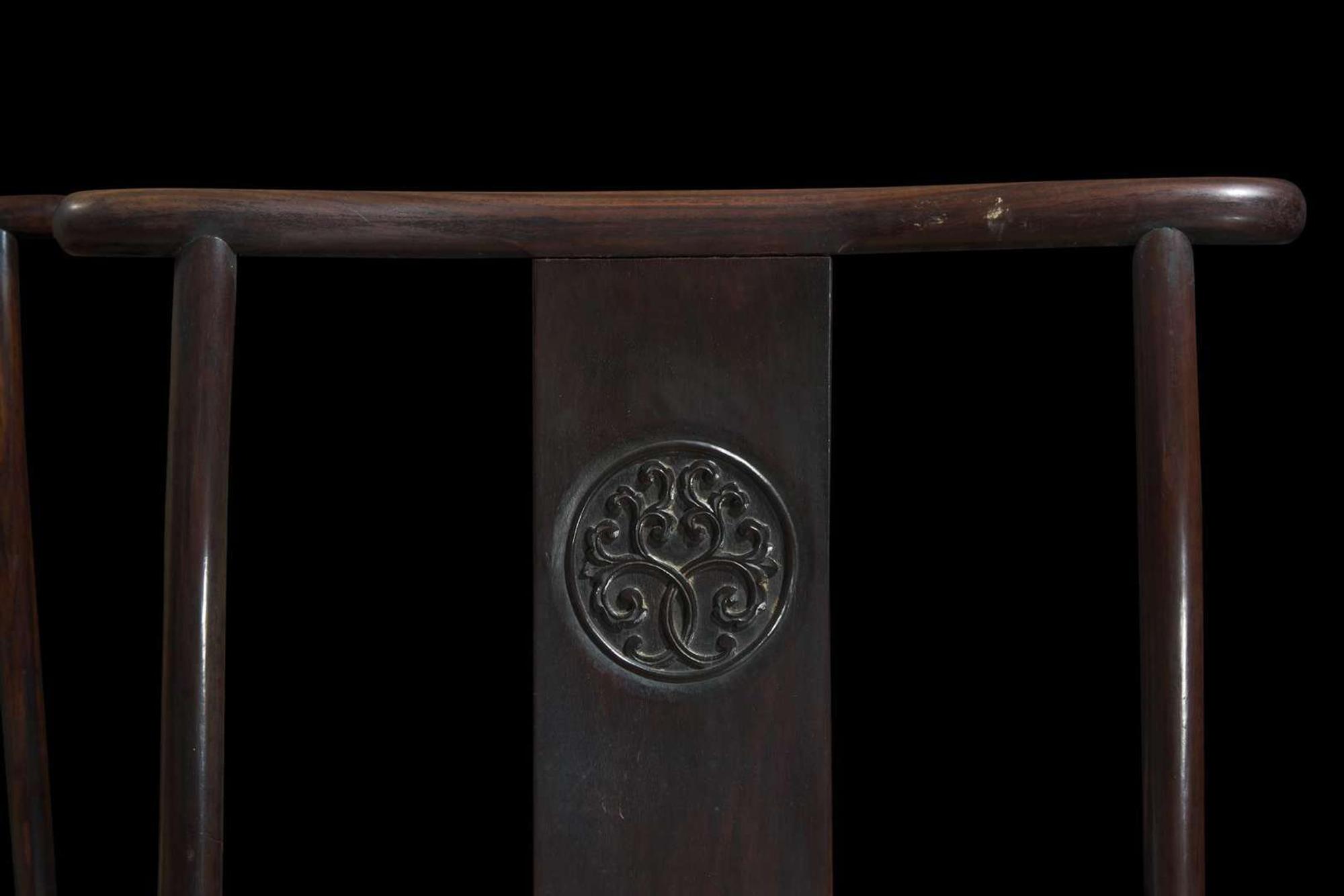 A set of four Chinese hardwood side chairs 硬木椅子一组四件 Late 19th/20th century ???????????