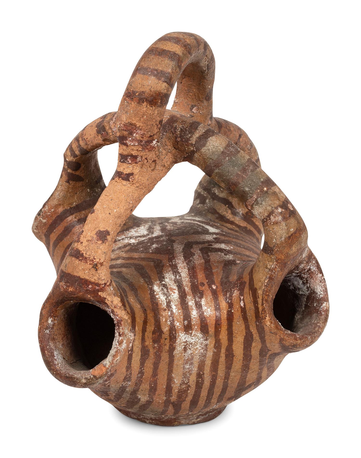 Maricopa Pottery Jar, with Twisted Handle