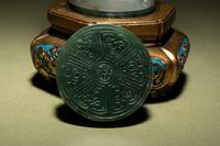 A Pair of Carved Celadon Jade Cylindrical Parfumiers