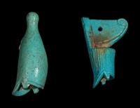 Two Egyptian Faience Crowns