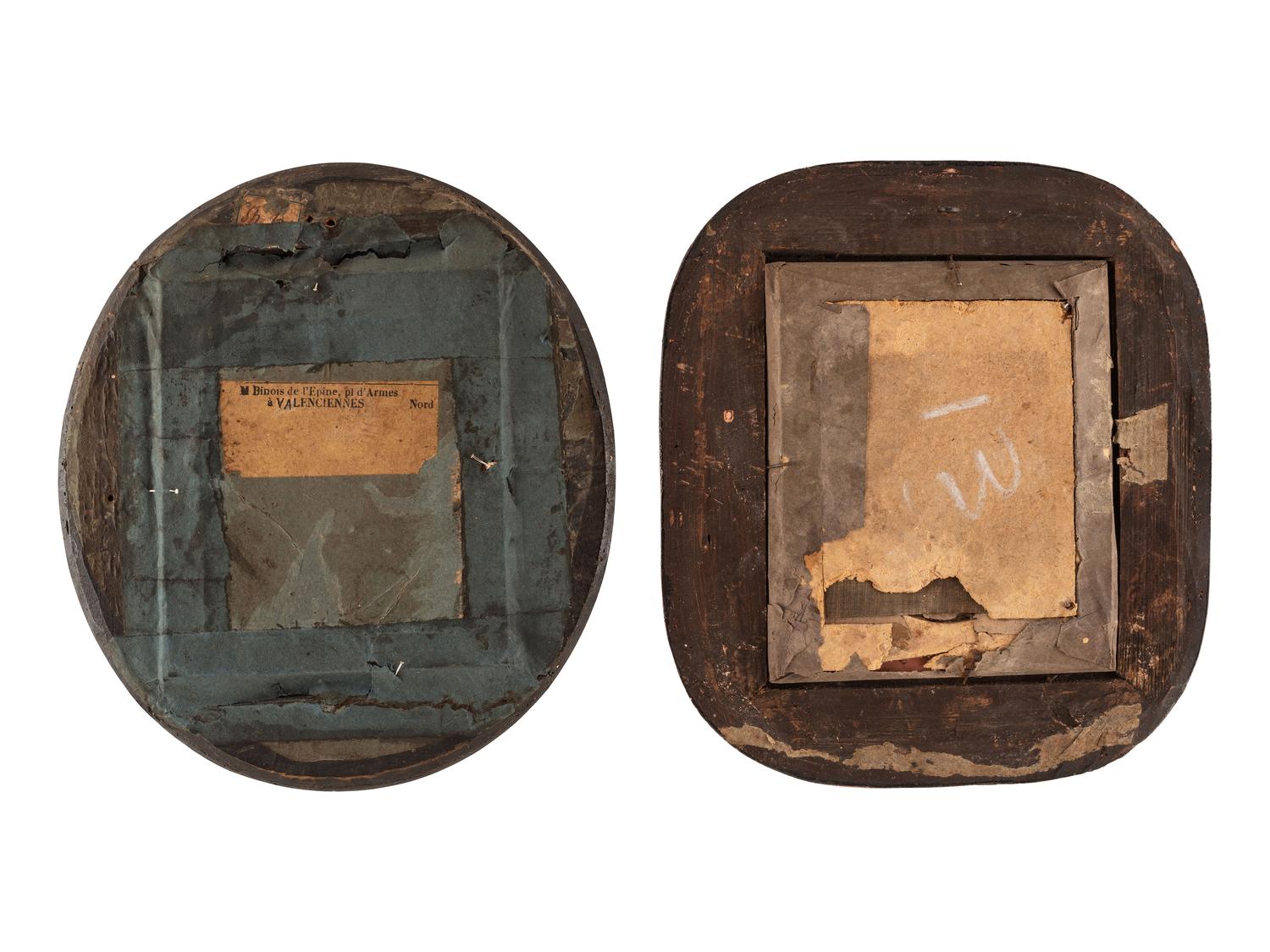 [EARLY PHOTOGRAPHY]. Two panotypes of men of varying ages including a French example.