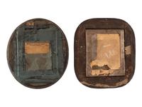[EARLY PHOTOGRAPHY]. Two panotypes of men of varying ages including a French example.