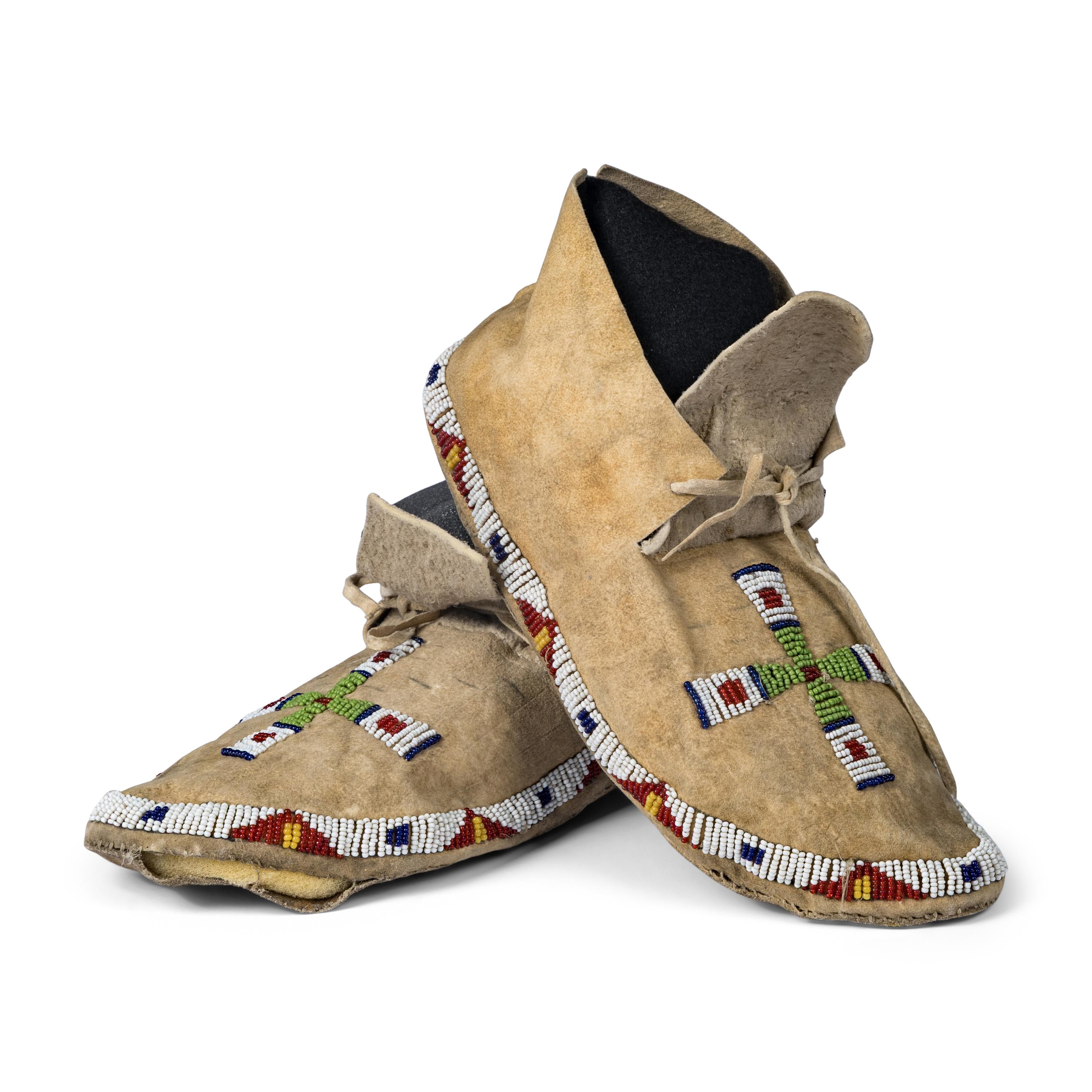 Cheyenne Beaded Hide Moccasins