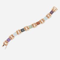A 14K Rose Gold and Gemstone Bracelet