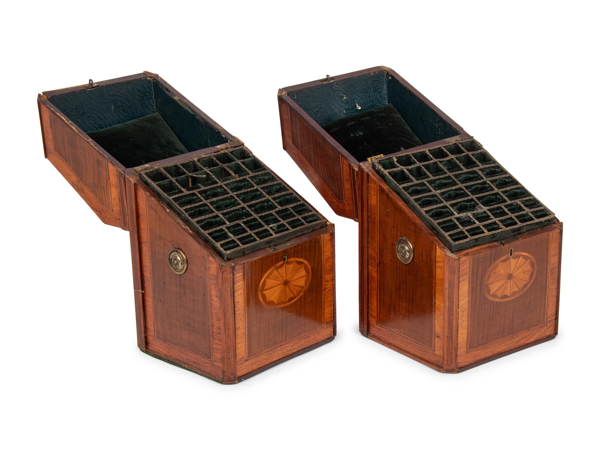 A Pair of George III Mahogany Knife Boxes