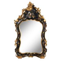 A Venetian Style Gilt and Polychrome Decorated Mirror