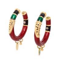 LA NOUVELLE BAGUE, YELLOW GOLD AND ENAMEL EARRINGS