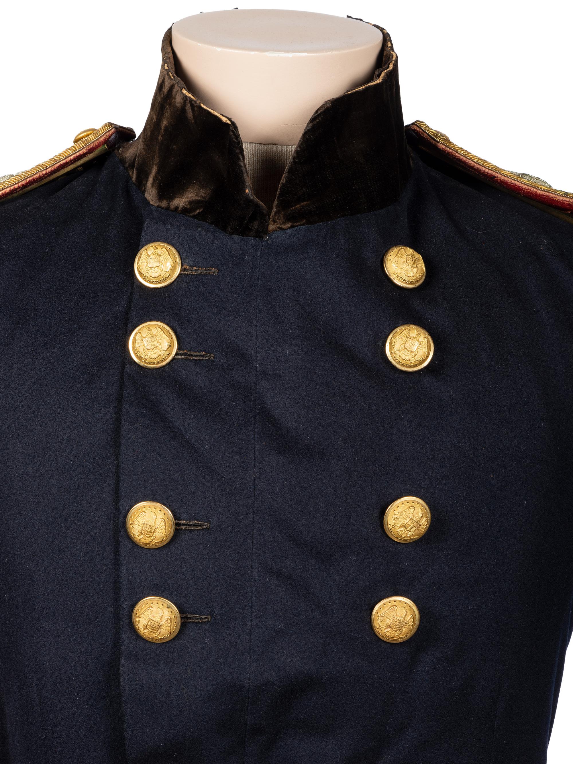 [MILITARIA]. Brigadier General Lansing B. Swan archive incl. New York militia frock coat, belt, epaulettes, and daguerreotype.