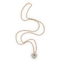 Diamond and Yellow Gold Heart Pendant Necklace