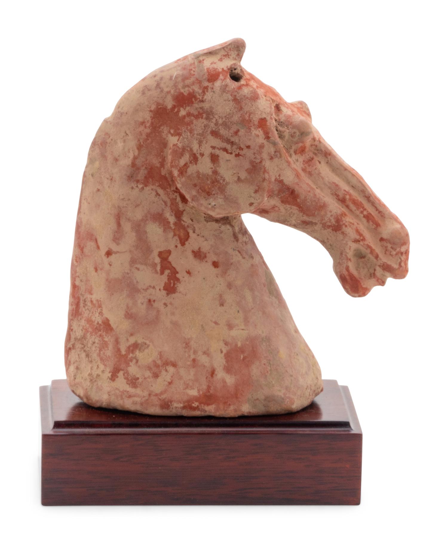 A Chinese Red Pottery Head of a Horse