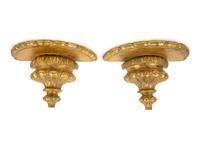 A Pair of Italian Carved Giltwood Wall Brackets — 19TH CENTURY