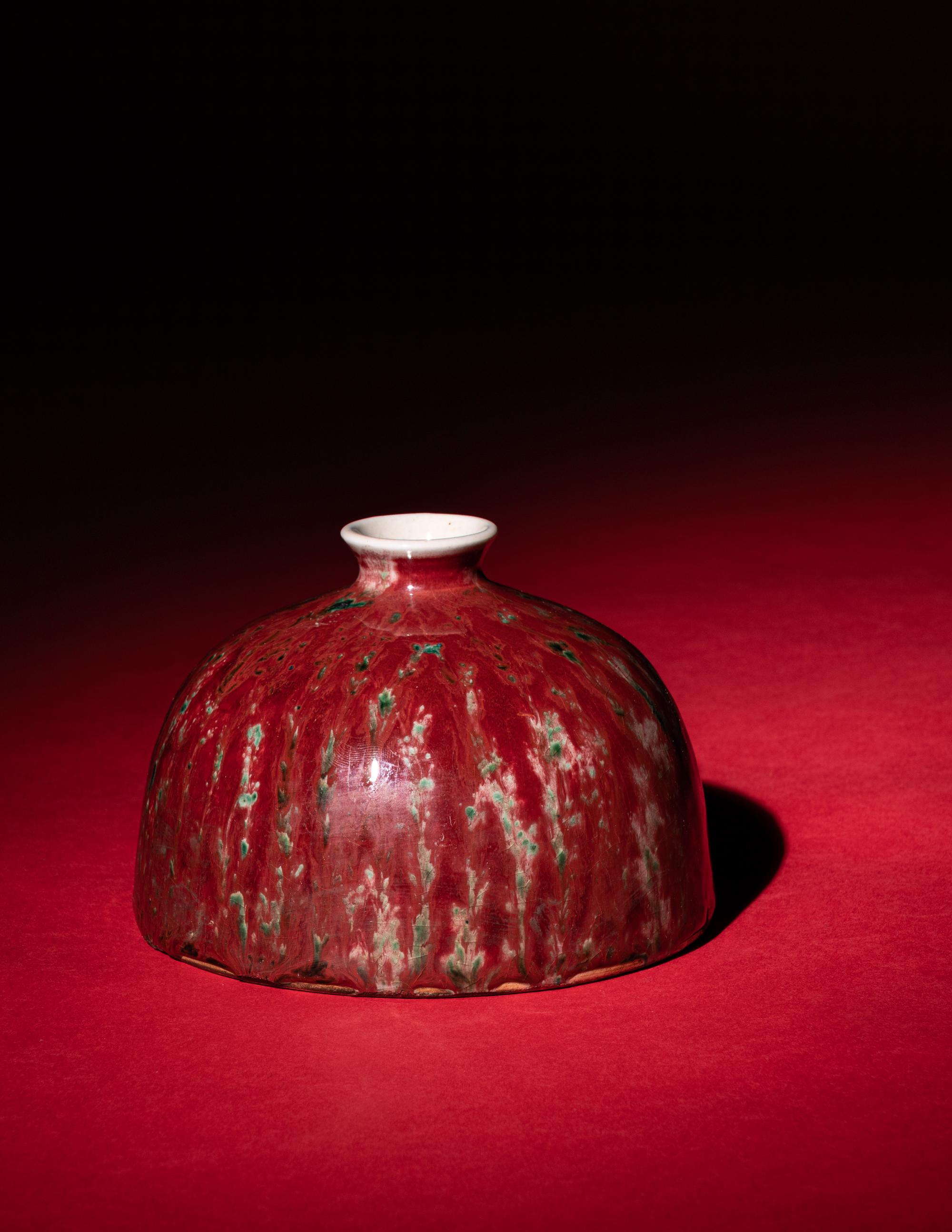 A Peachbloom Glazed Porcelain Waterpot, Taibaizun 豇豆紅釉太白尊