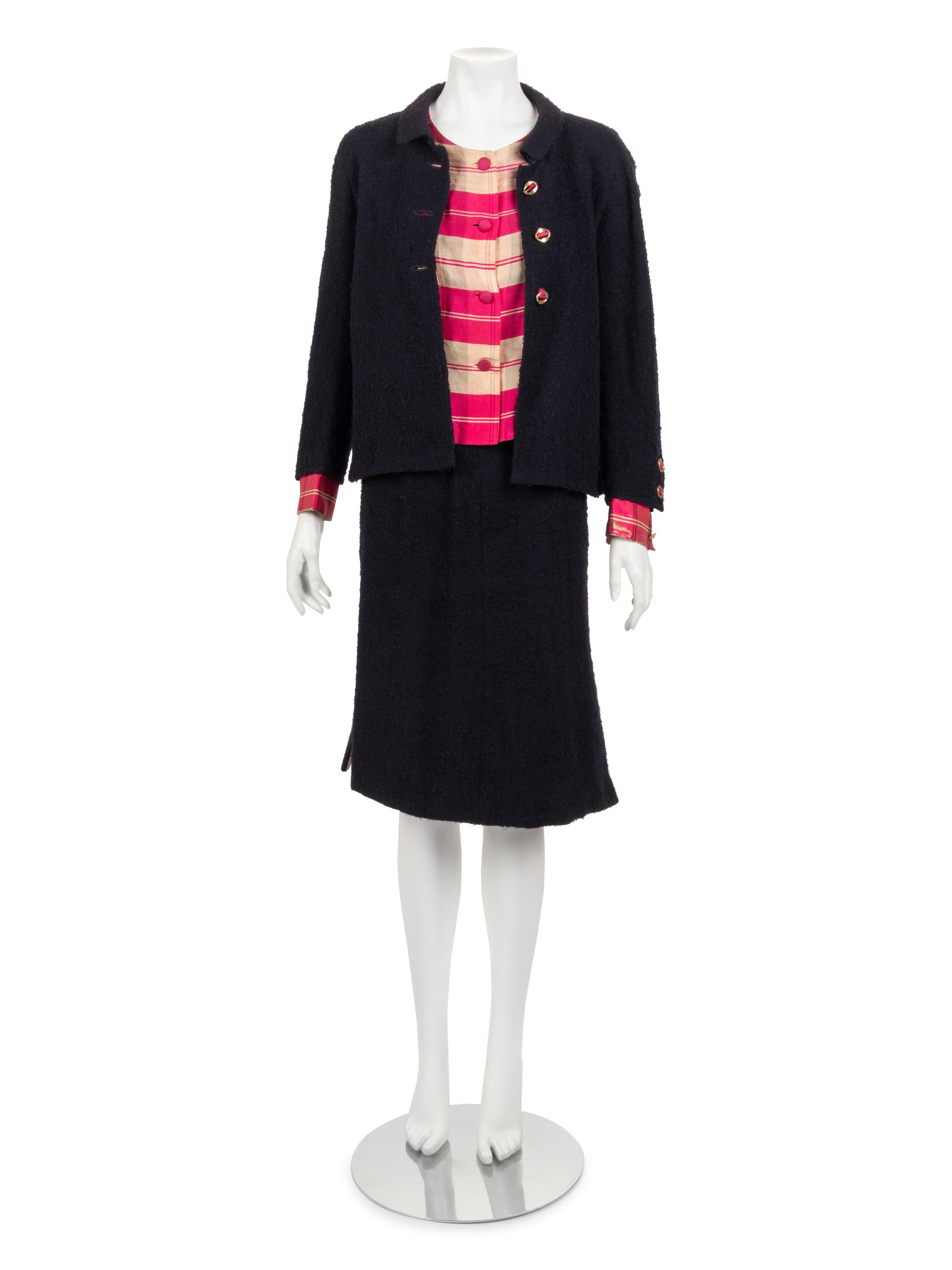 Chanel Three-Piece Skirt Suit Ensemble, 1964