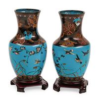 A Pair of Japanese Cloisonne Vases — LATE 19TH CENTURY