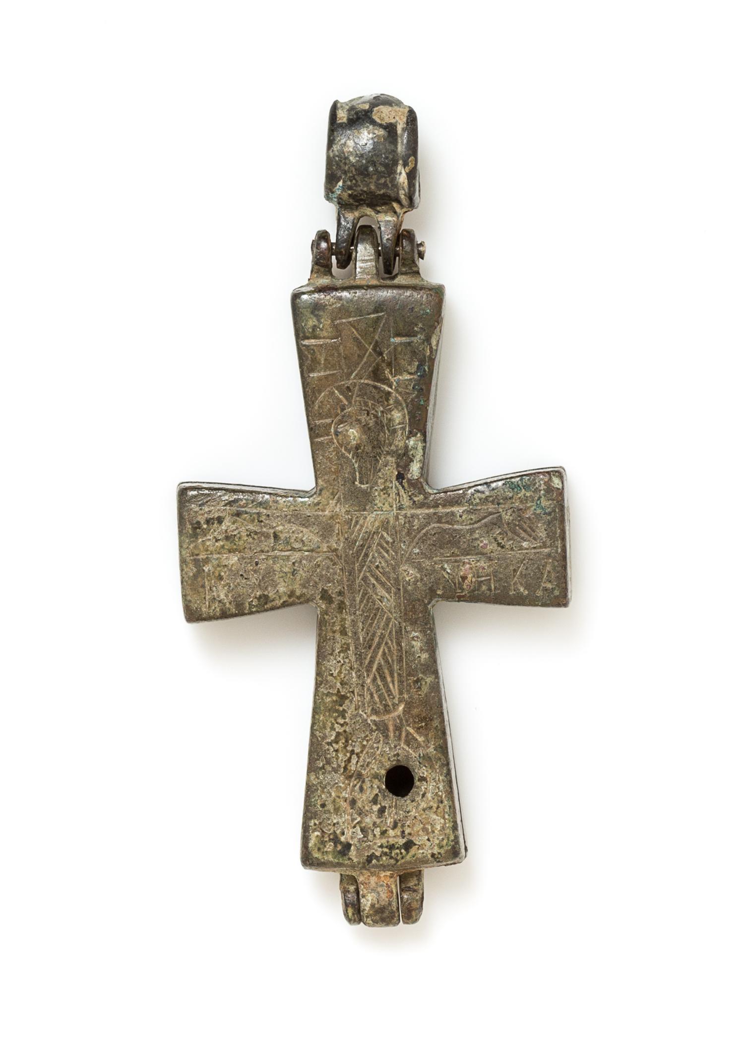 A Byzantine Bronze Reliquary Cross Pendant, 38.80 dwts.