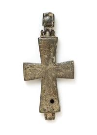 A Byzantine Bronze Reliquary Cross Pendant, 38.80 dwts.