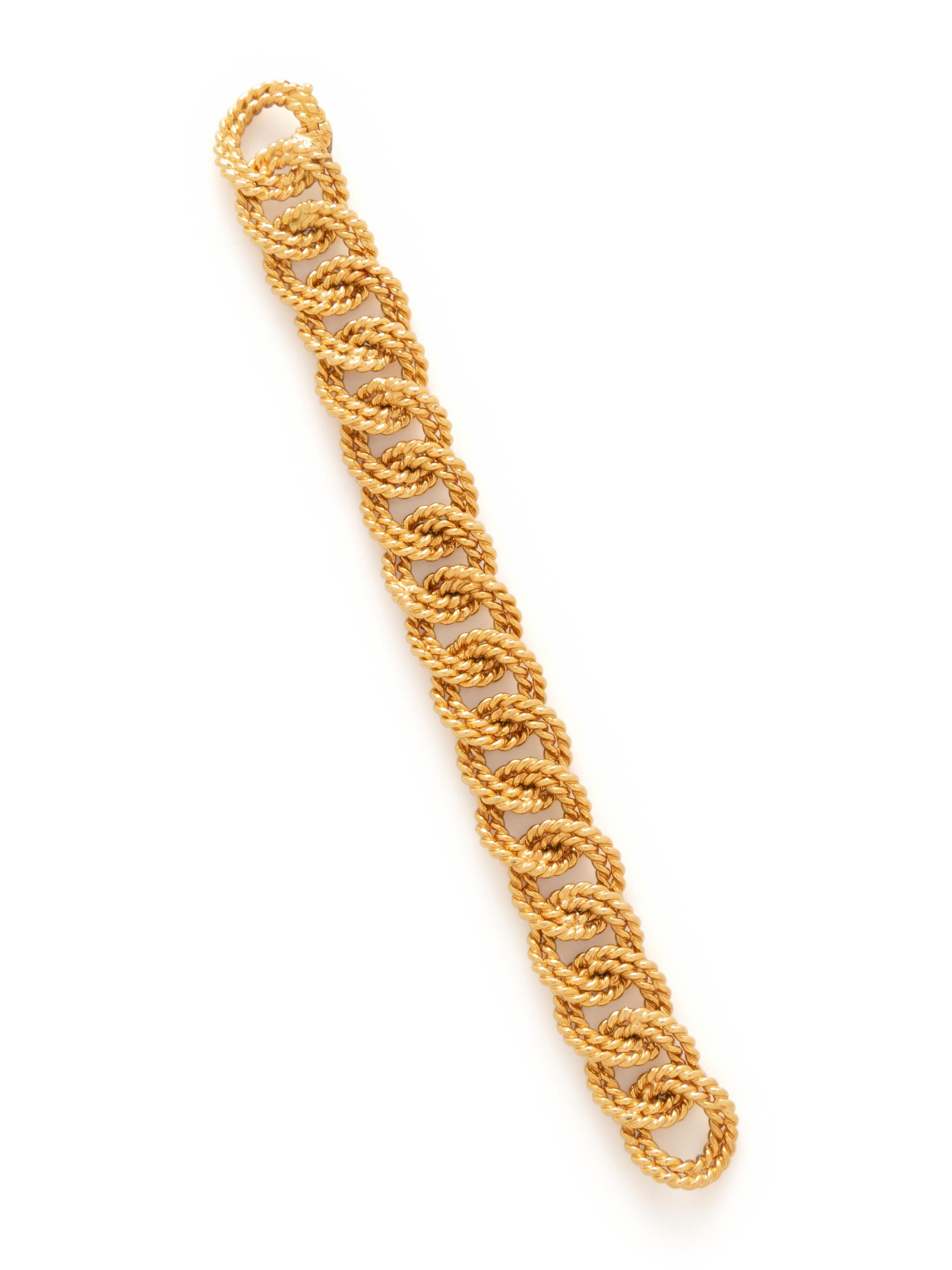 VERDURA, YELLOW GOLD ROPE LINK BRACELET