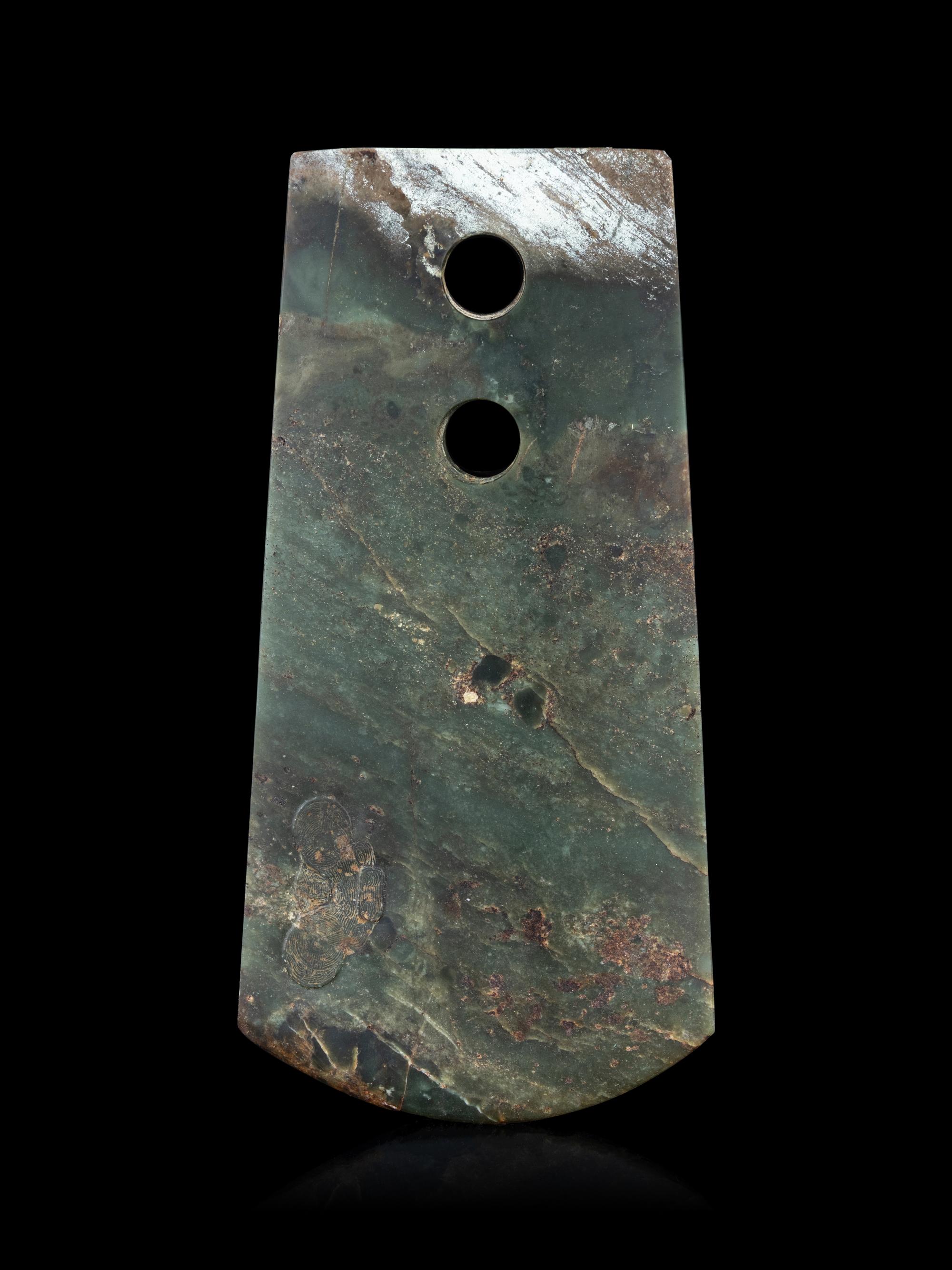 An Archaistic Green Jade Axe