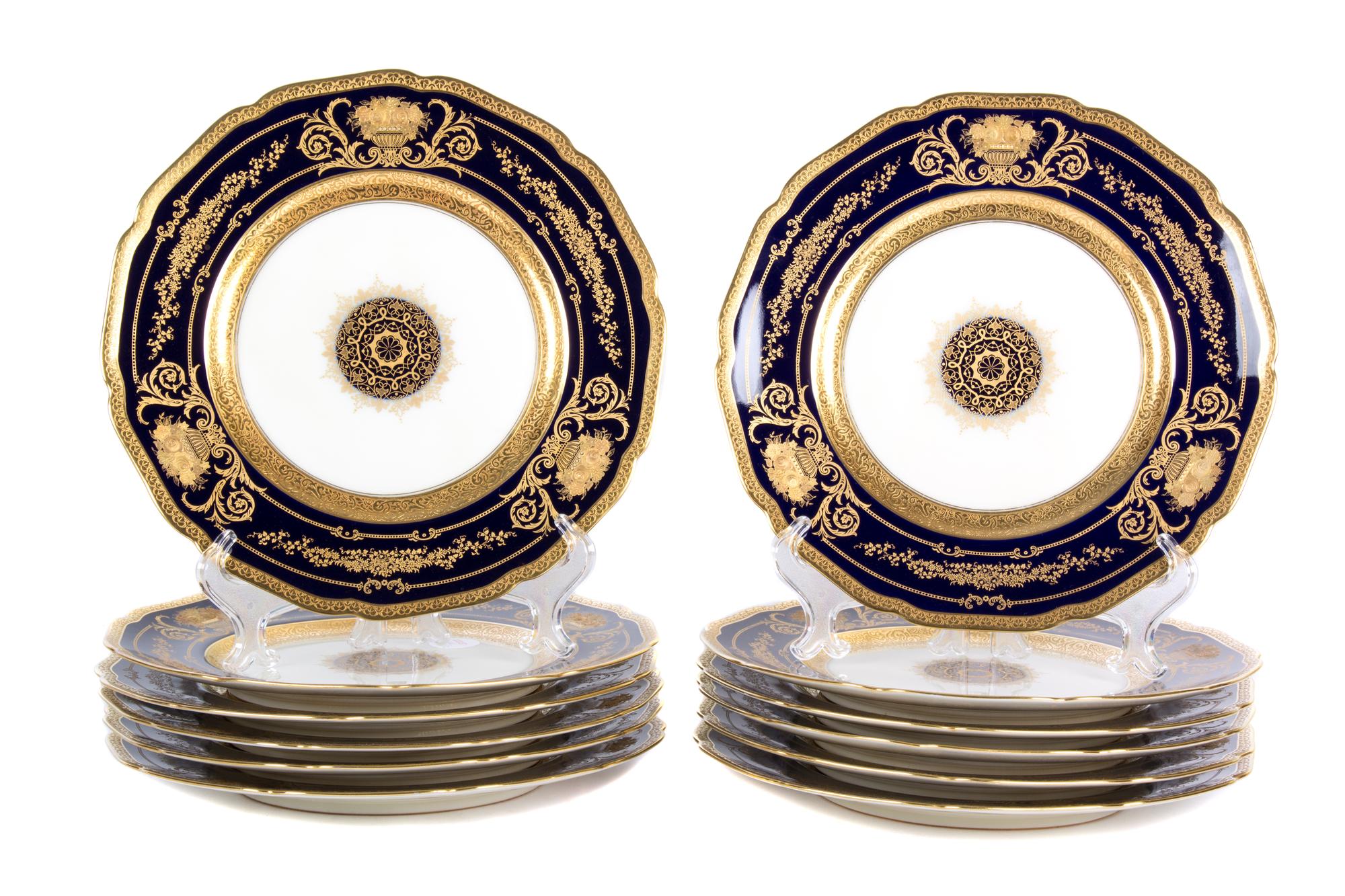 A Collection of 12 Hutschenreuther Porcelain Cabinet Plates Diameter 9 inches.