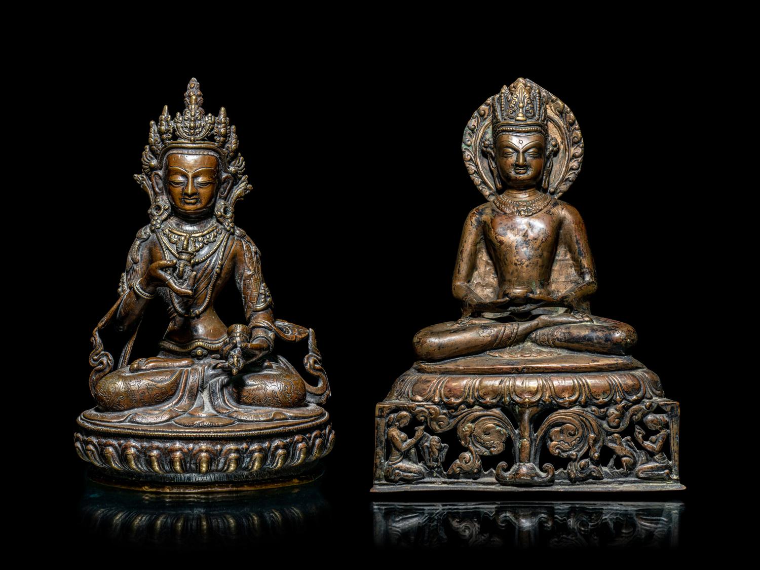 Two Bronze Figures of Bodhisattva