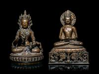 Two Bronze Figures of Bodhisattva