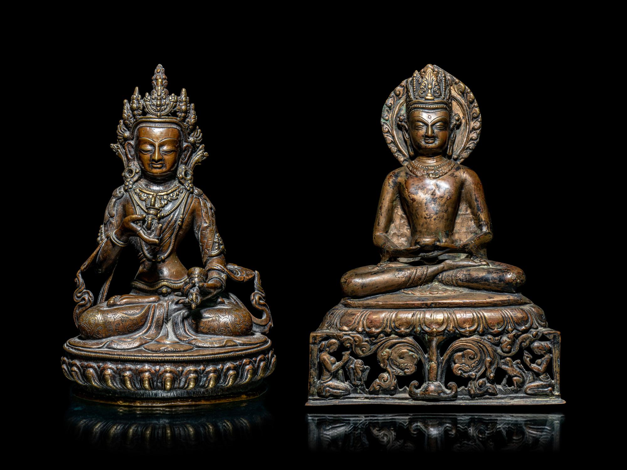 Two Bronze Figures of Bodhisattva
