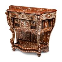 A Syrian Pewter and Mother-of-Pearl-Inlaid Console