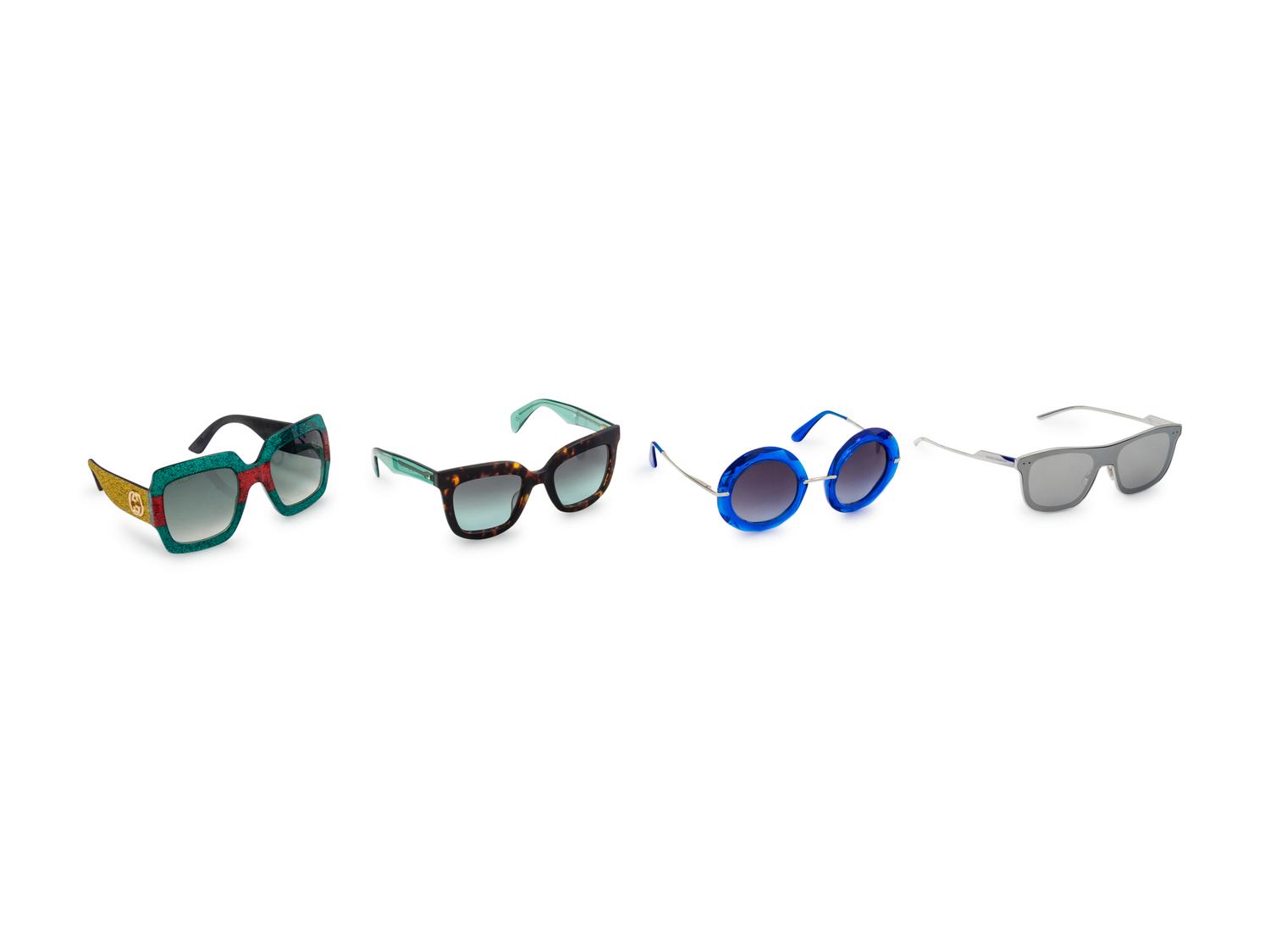 Four Pairs of Designer Sunglasses: Gucci, Rag & Bone, Two Dolce & Gabanna c. 2017 — BNY 132, 133, 134, 135