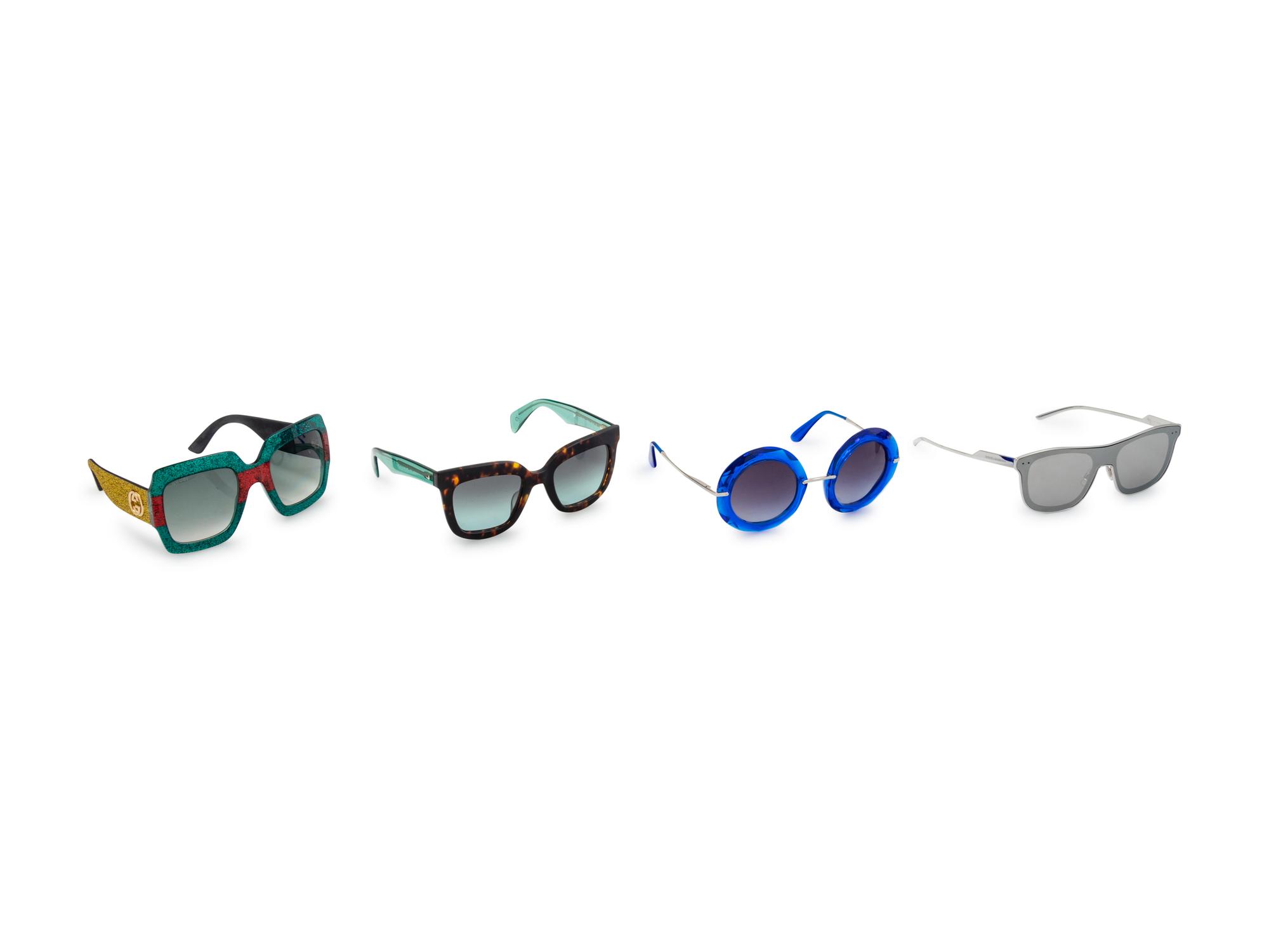 Four Pairs of Designer Sunglasses: Gucci, Rag & Bone, Two Dolce & Gabanna c. 2017 — BNY 132, 133, 134, 135
