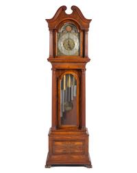 An Elliott Walnut Nine-Tube Tall Case Clock