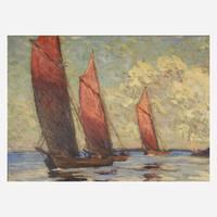 Jonas Lie (American/Norwegian, 1880–1940) Fishing Boats, Early Morning