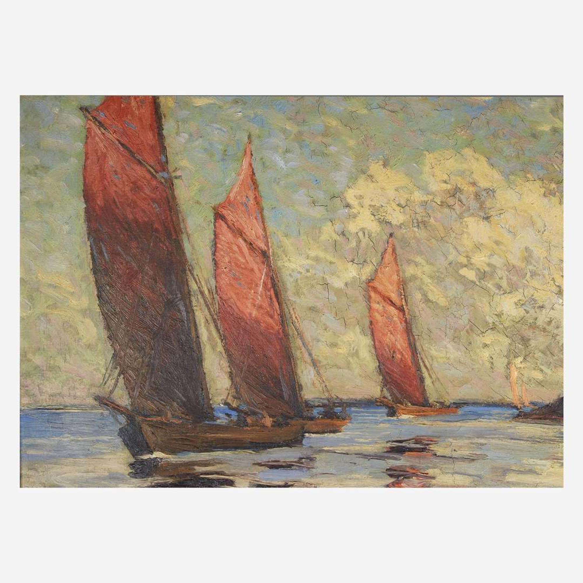 Jonas Lie (American/Norwegian, 1880–1940) Fishing Boats, Early Morning