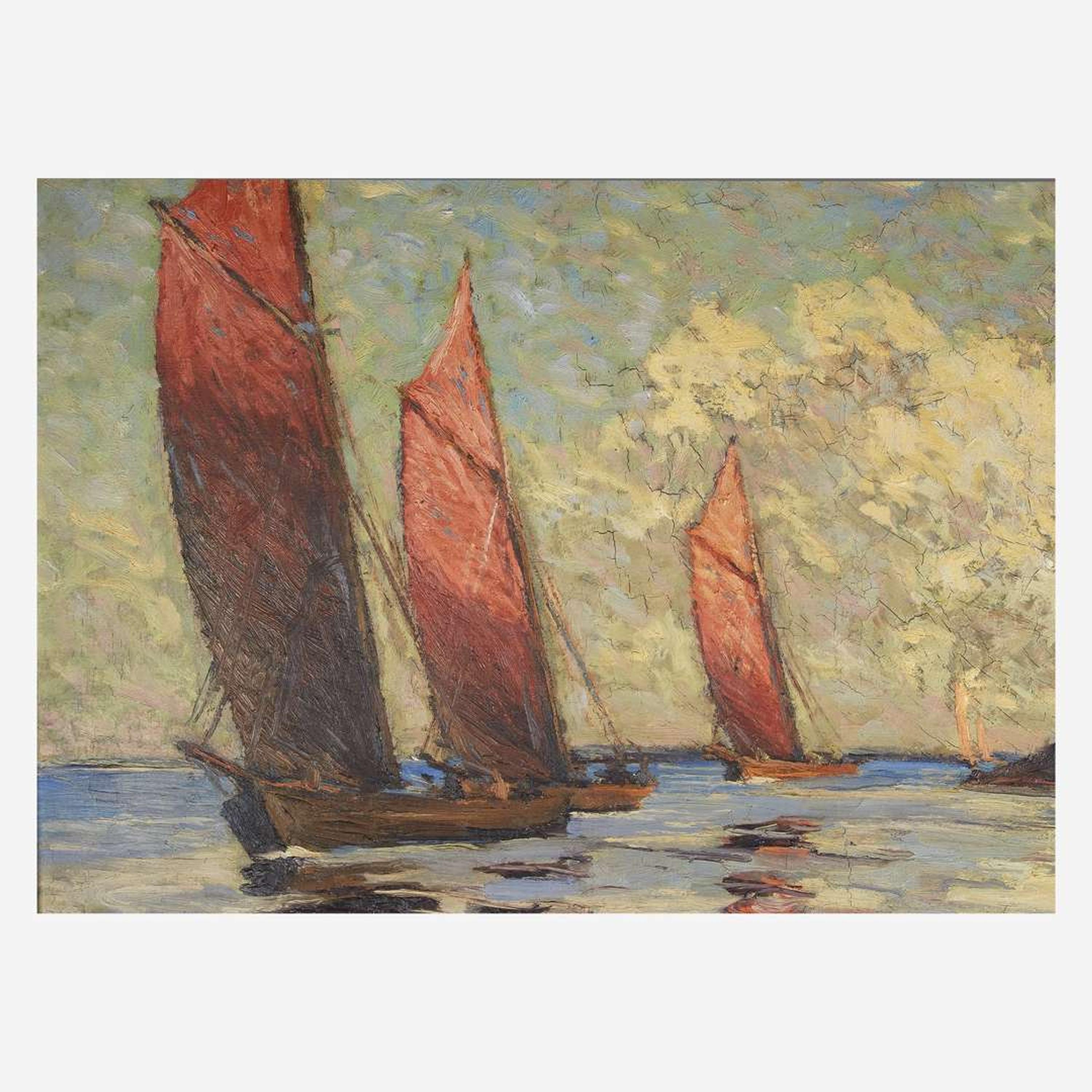 Jonas Lie (American/Norwegian, 1880–1940) Fishing Boats, Early Morning