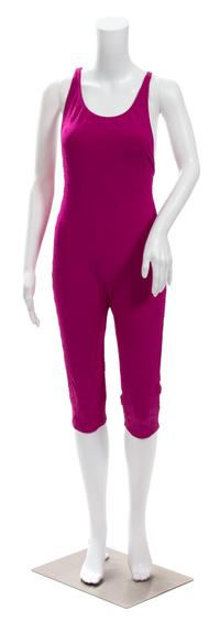 A Chanel Fuschia Logo Unitard, Size 40.