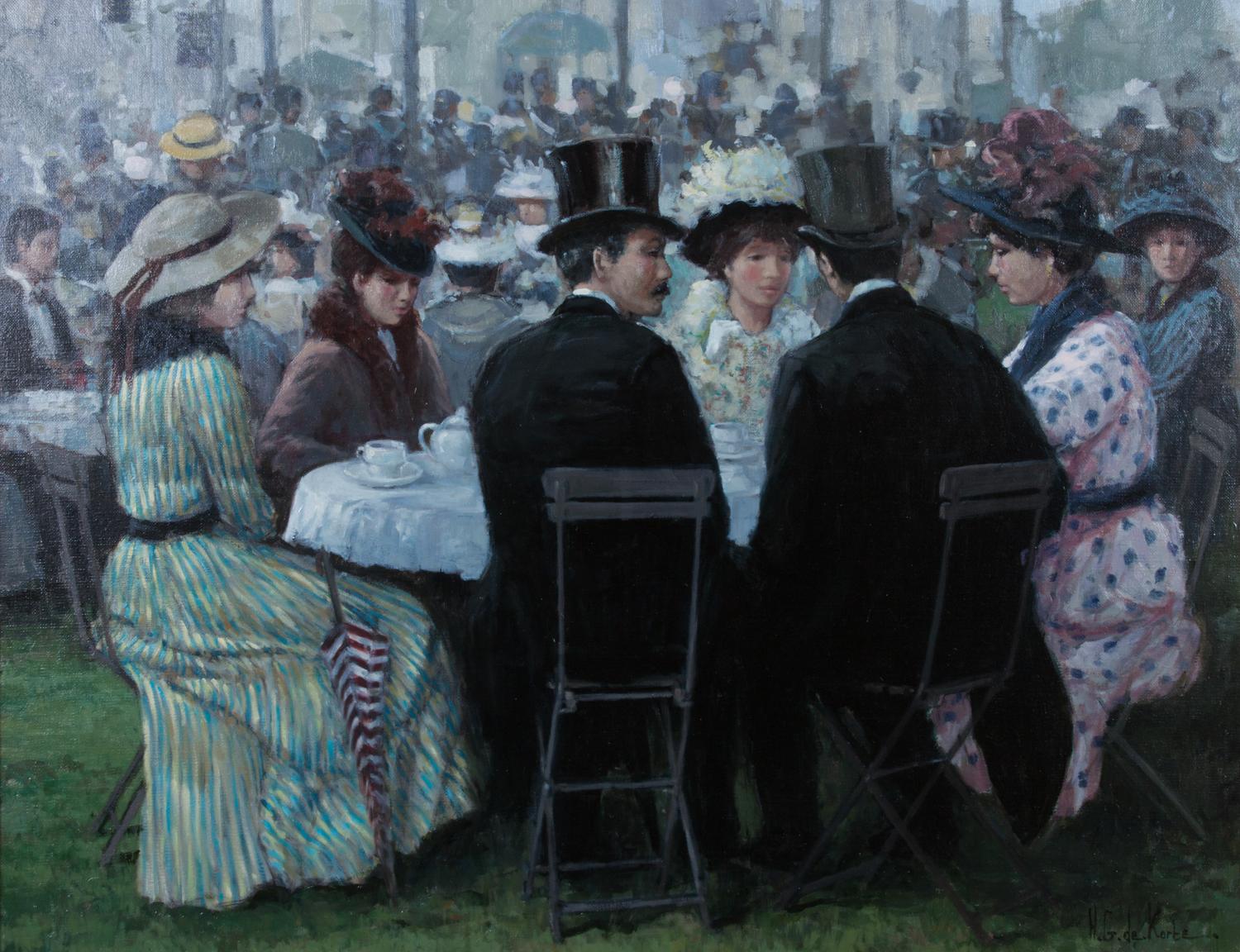 Hennie (Henriens Gerardus) de Korte, (Dutch, b. 1941), Garden Party