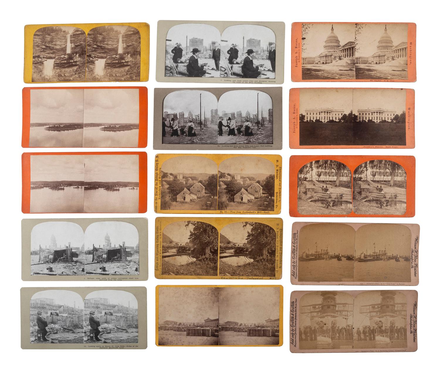 [EARLY PHOTOGRAPHY - STEREOVIEWS]. A collection of 66 assorted stereoviews, many featuring New York.