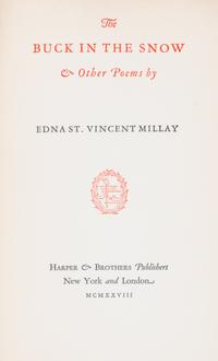 MILLAY, EDNA ST VINCENT. A group of six first editions.
