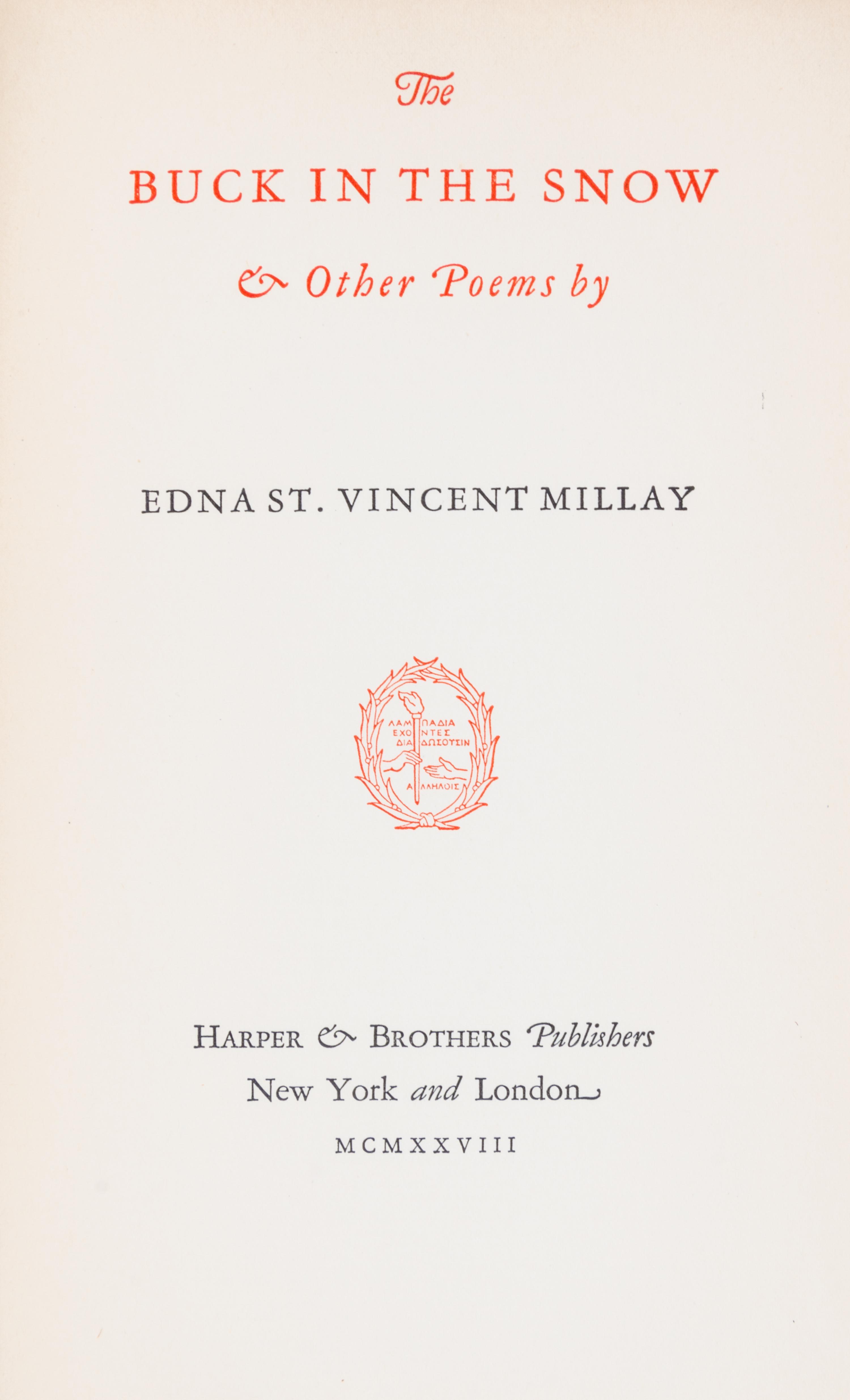 MILLAY, EDNA ST VINCENT. A group of six first editions.