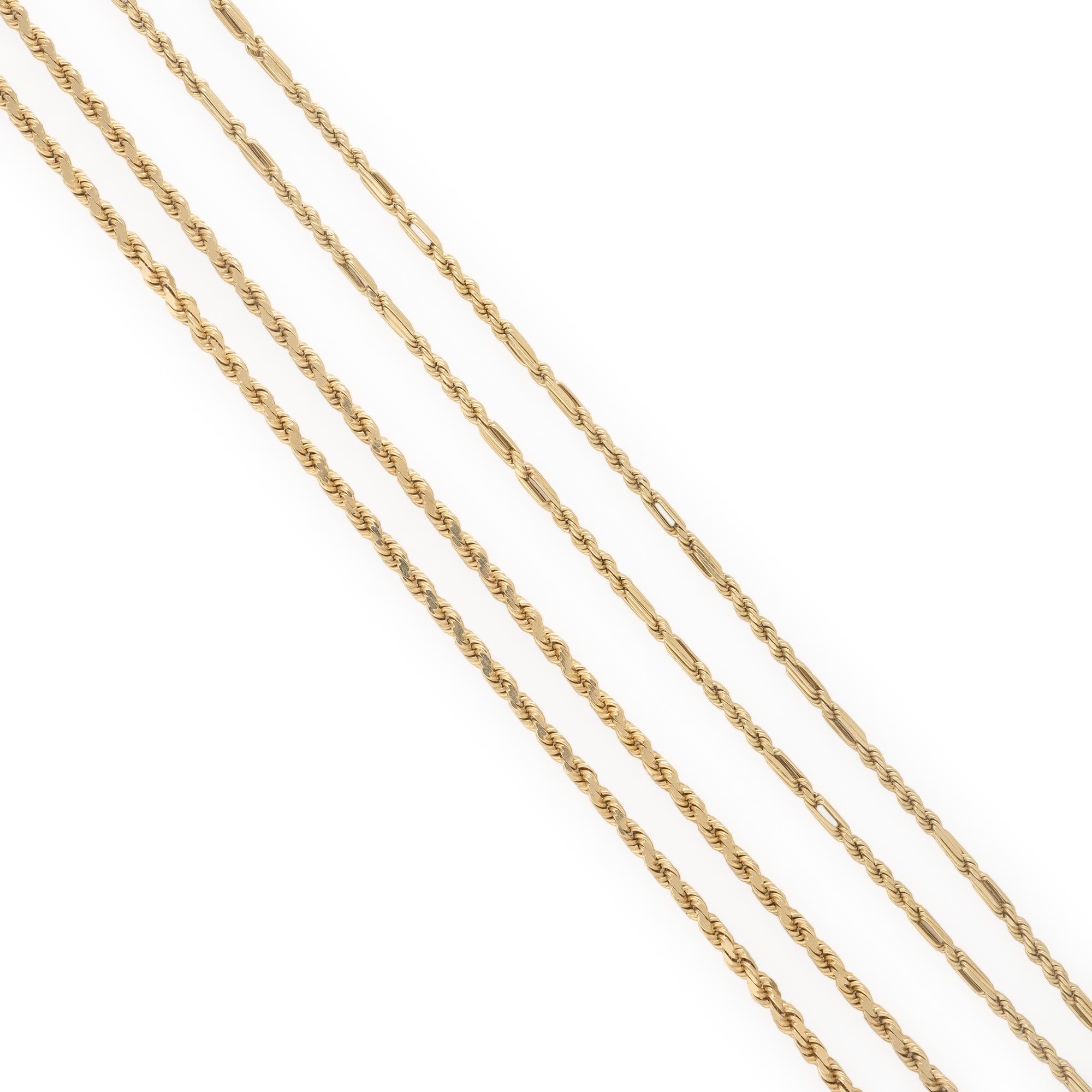 Two Yellow Gold Chain Necklaces