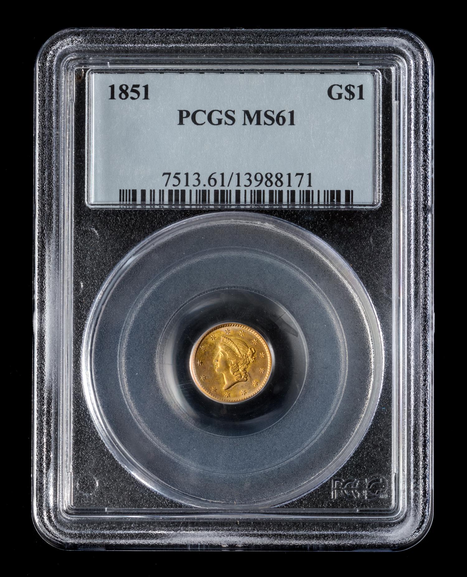 A United States 1851 Liberty Head $1 Gold Coin