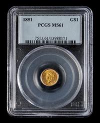 A United States 1851 Liberty Head $1 Gold Coin