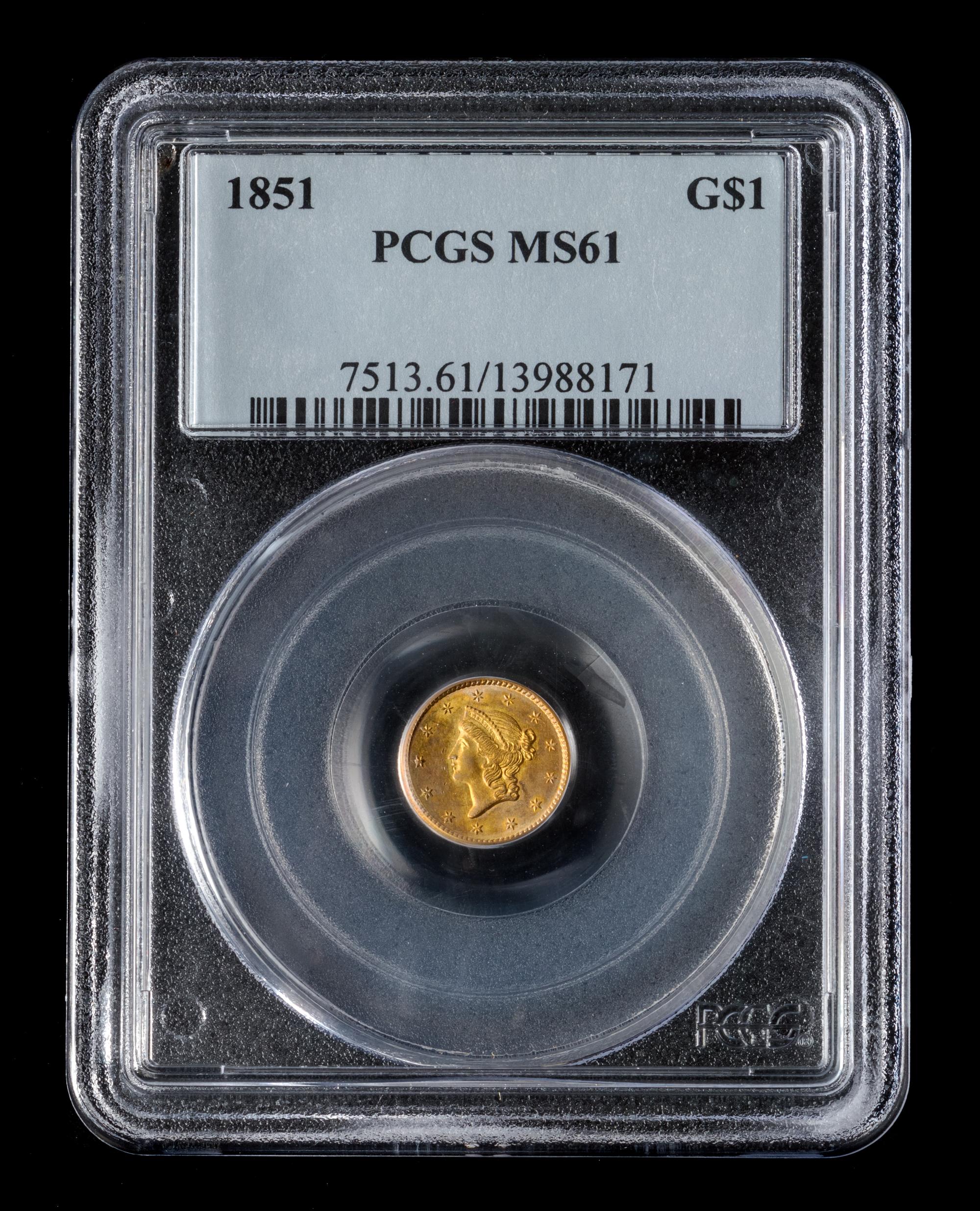 A United States 1851 Liberty Head $1 Gold Coin