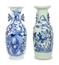 Two Chinese Blue and White Porcelain Vases