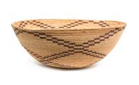 A Maidu Basket Height 8 x diameter 20 1/2 inches.