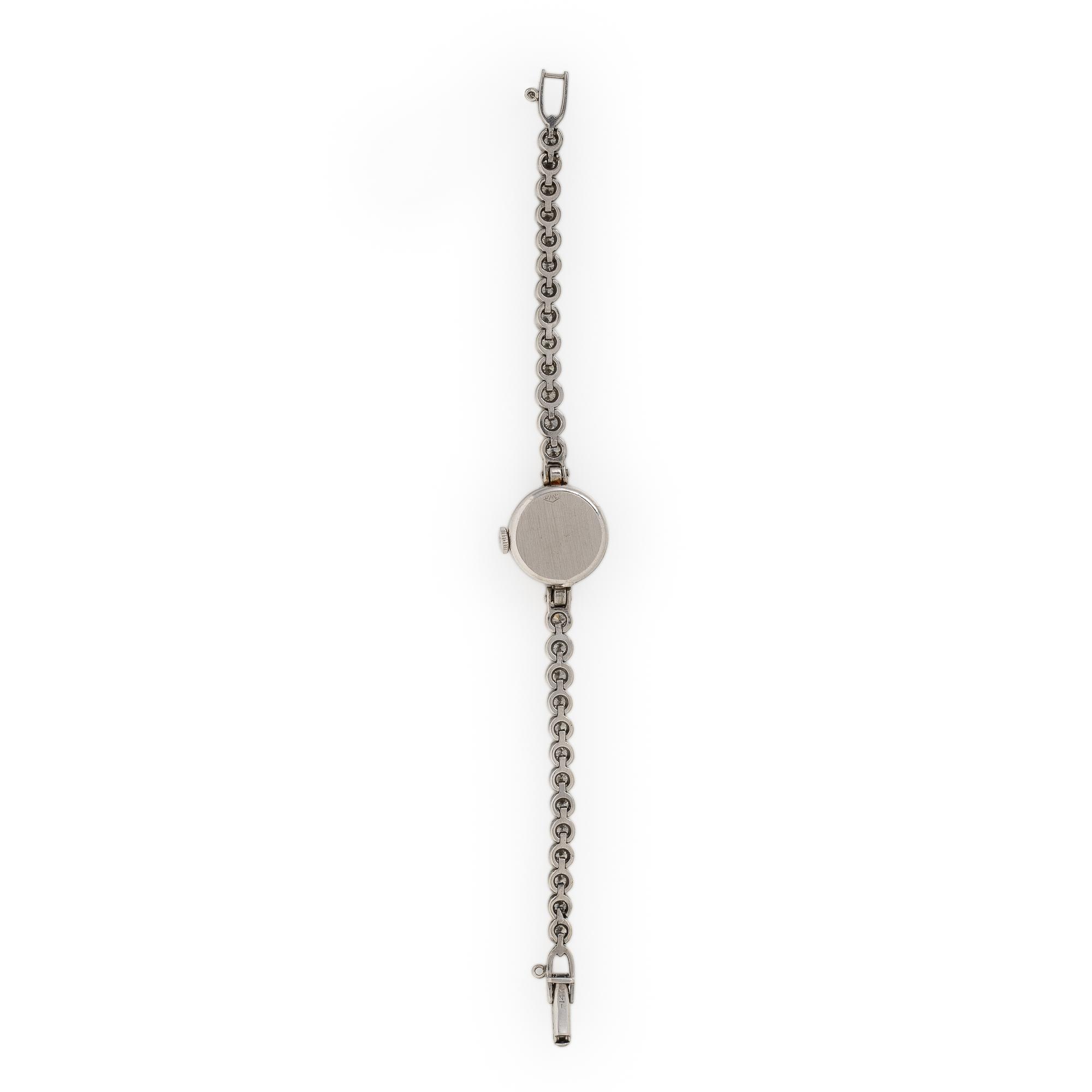 Movado, Diamond and 14K White Gold Watch