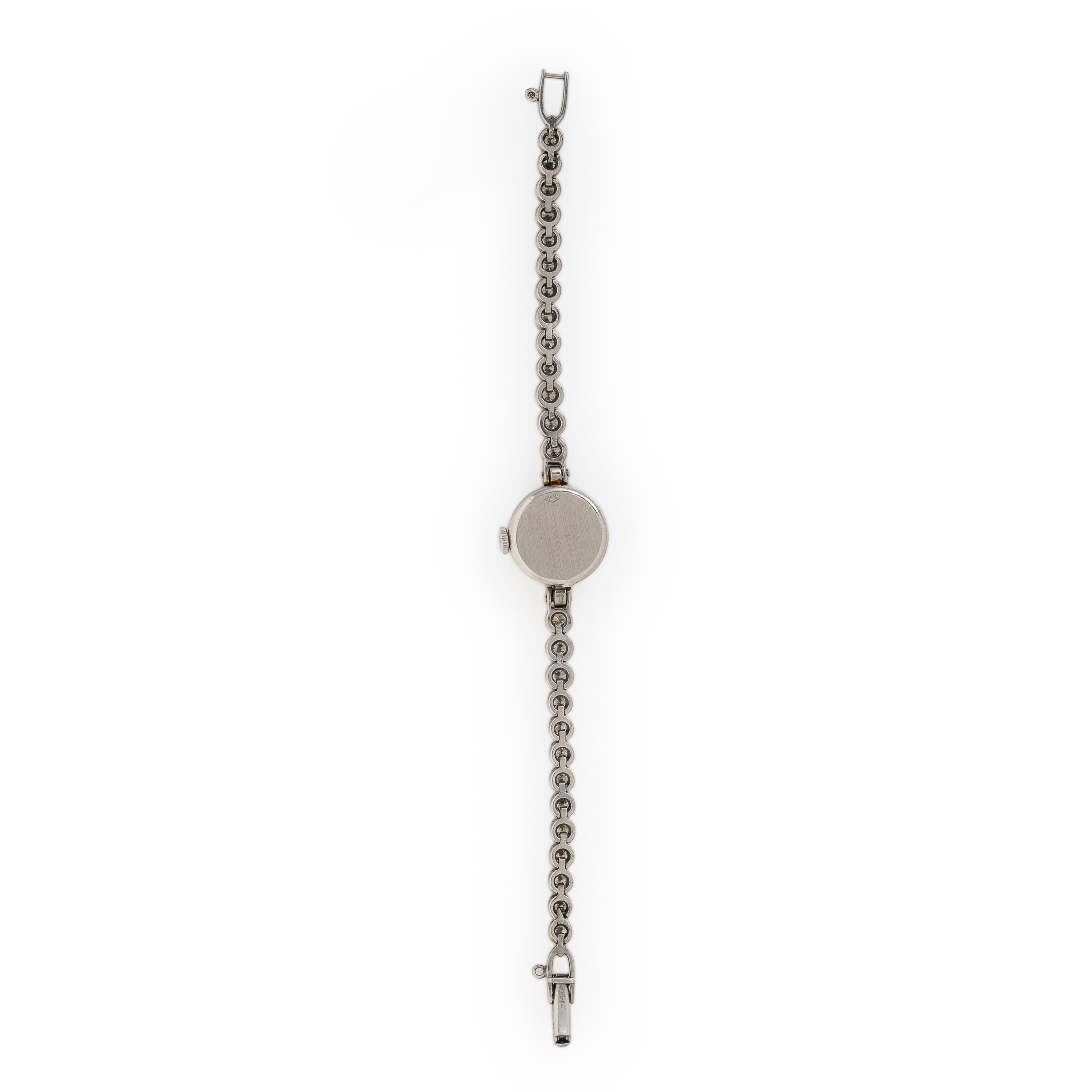 Movado, Diamond and 14K White Gold Watch