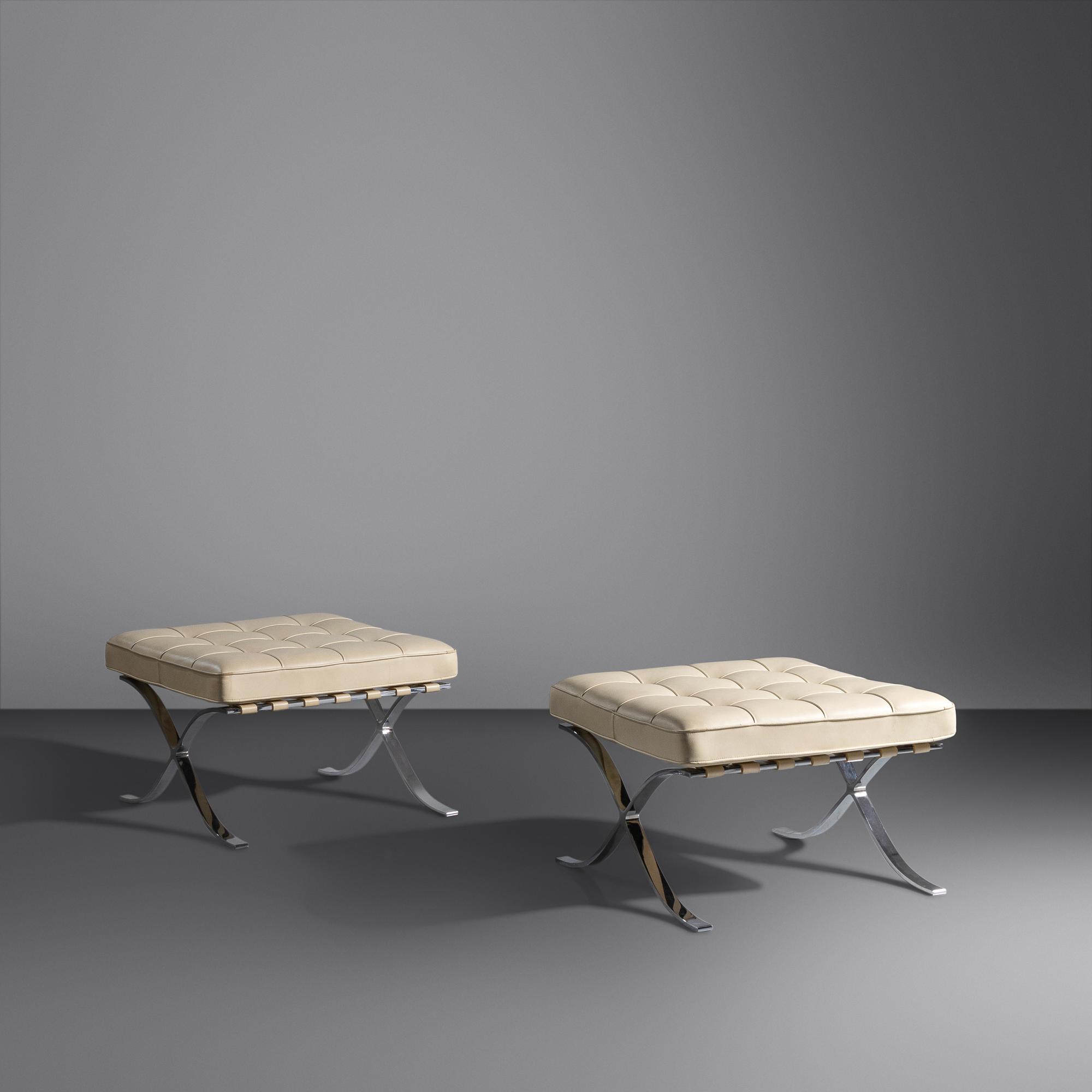 Pair of Barcelona Ottomans, c. 2000 Knoll, USA