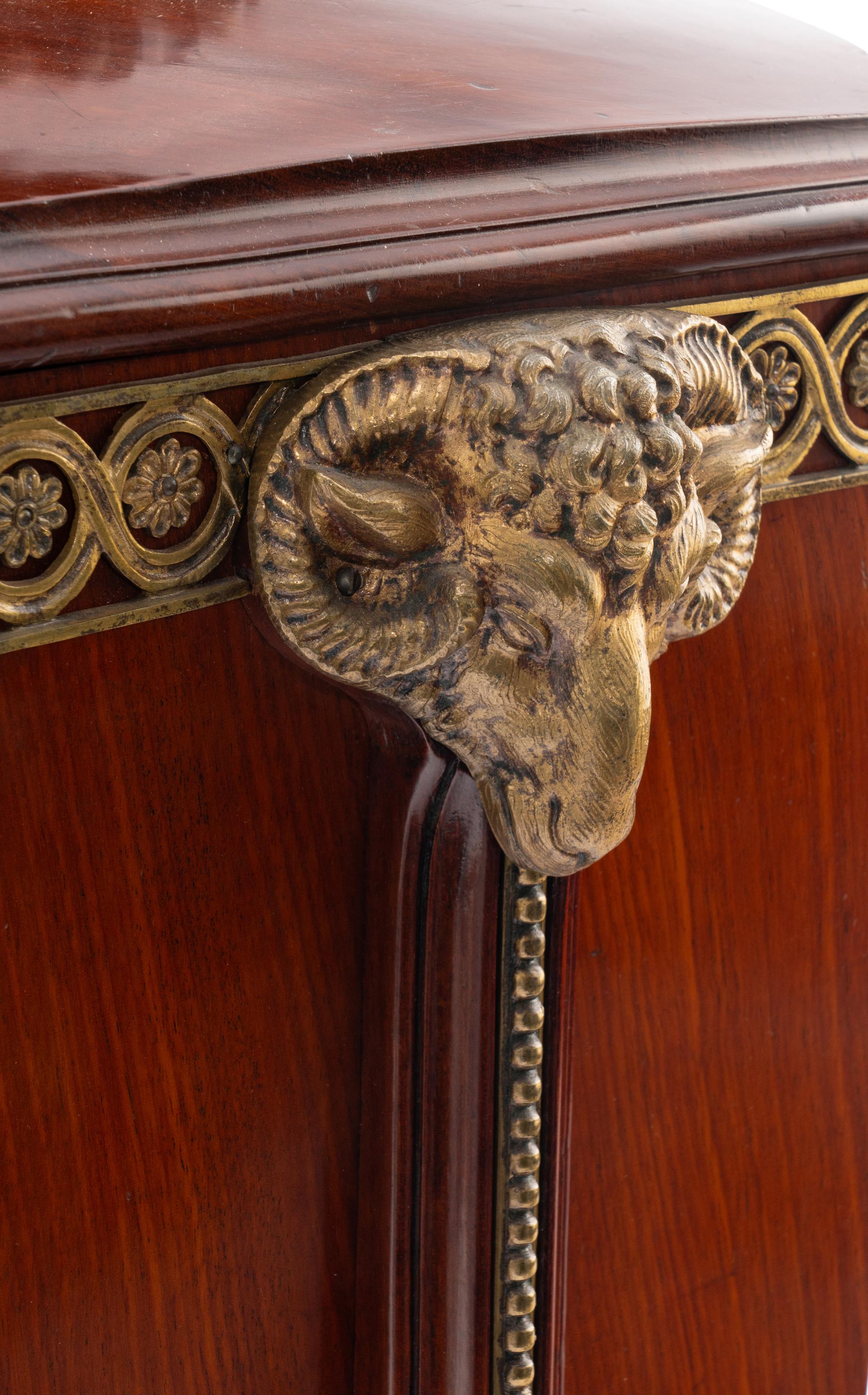 A George III Style Mahogany and Gilt Bronze Mounted Cellarette